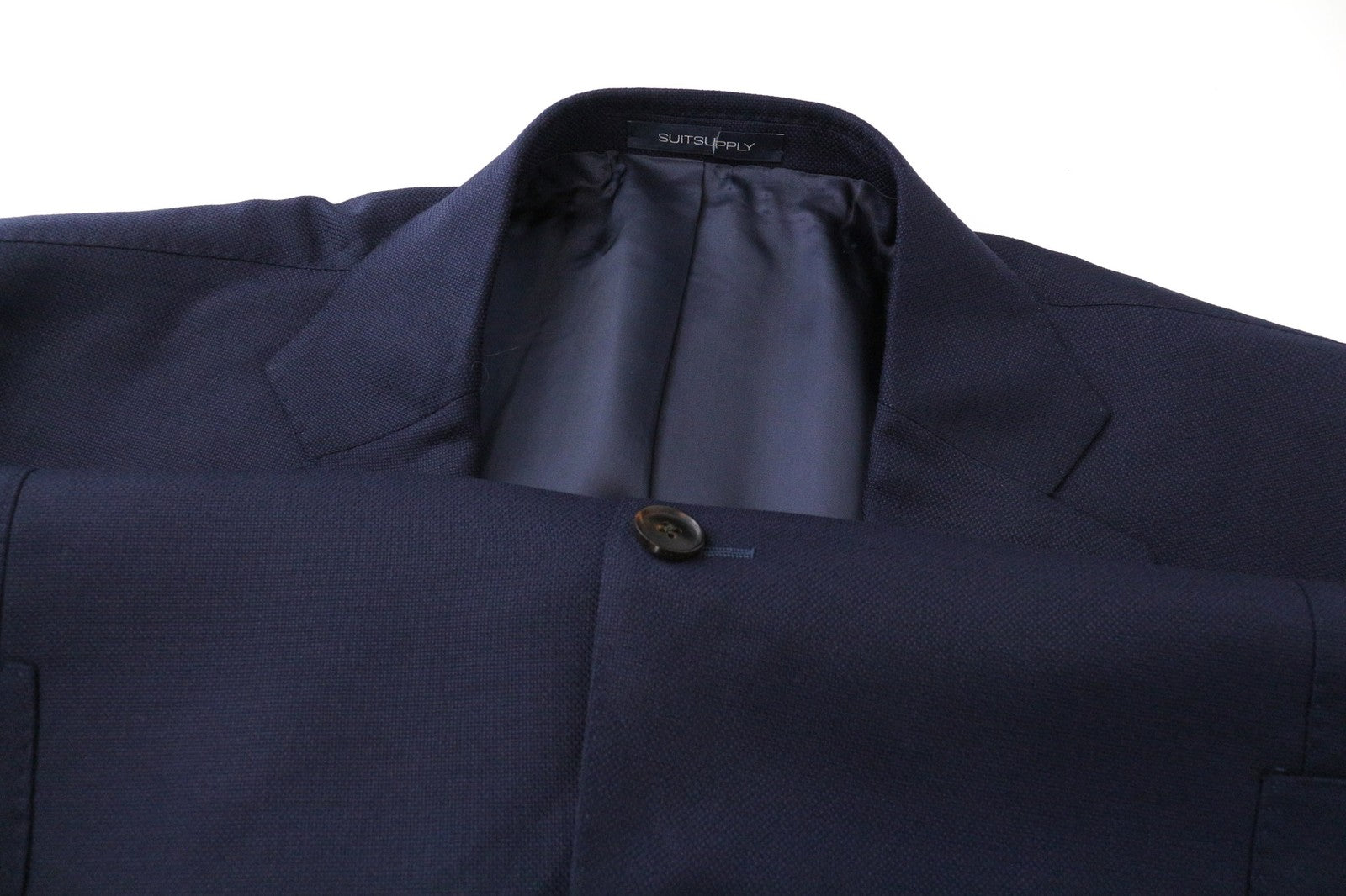 SUITSUPPLY La Spalla Men's Blazer UK52S Blue Wool Stretch Single-Breast Formal