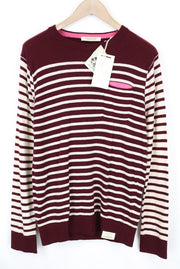 SCOTCH & SODA Ams Couture Men's Sweatshirt L Purple Red Striped Casual Pullover