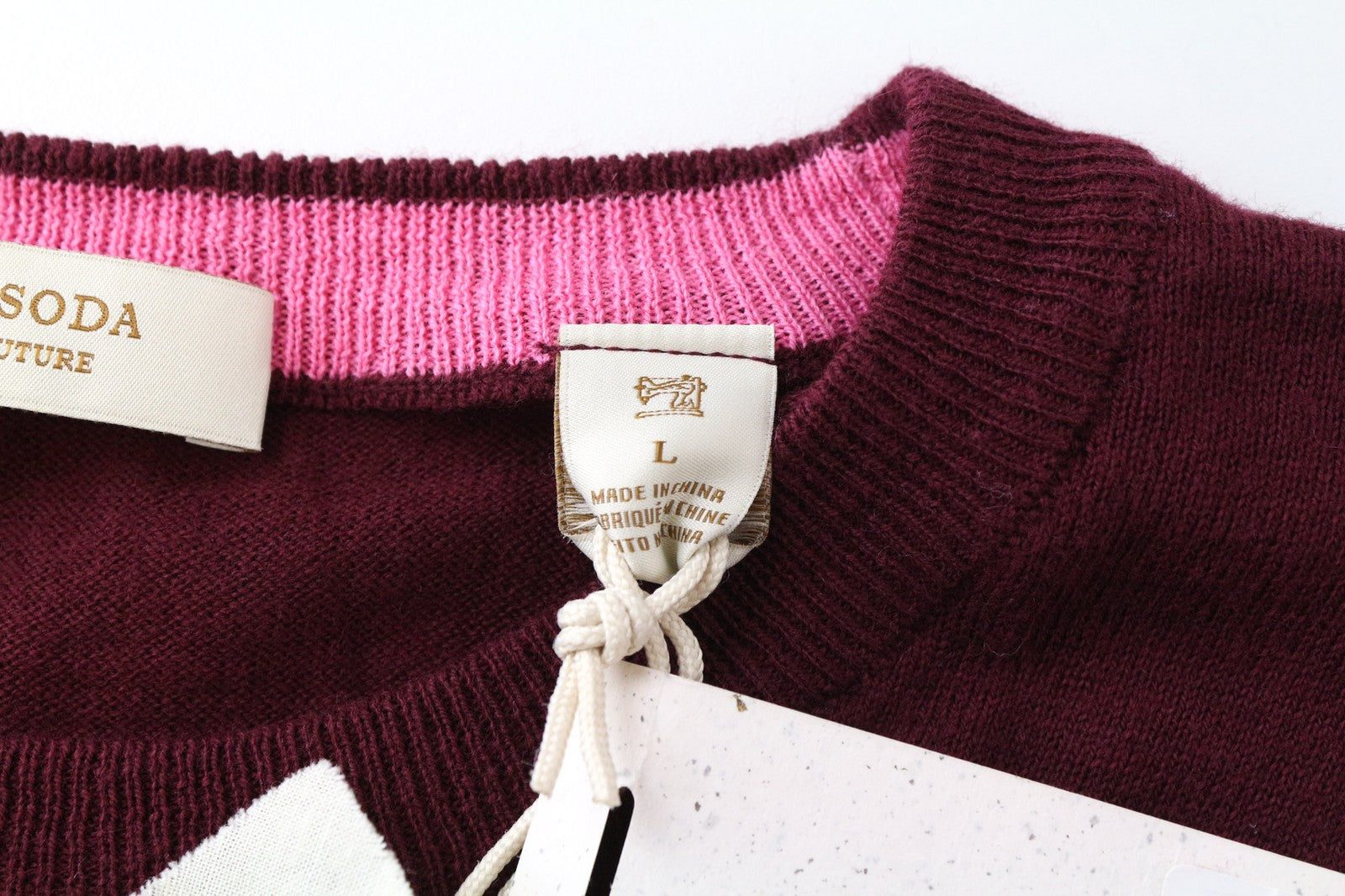 SCOTCH & SODA Ams Couture Men's Sweatshirt L Purple Red Striped Casual Pullover