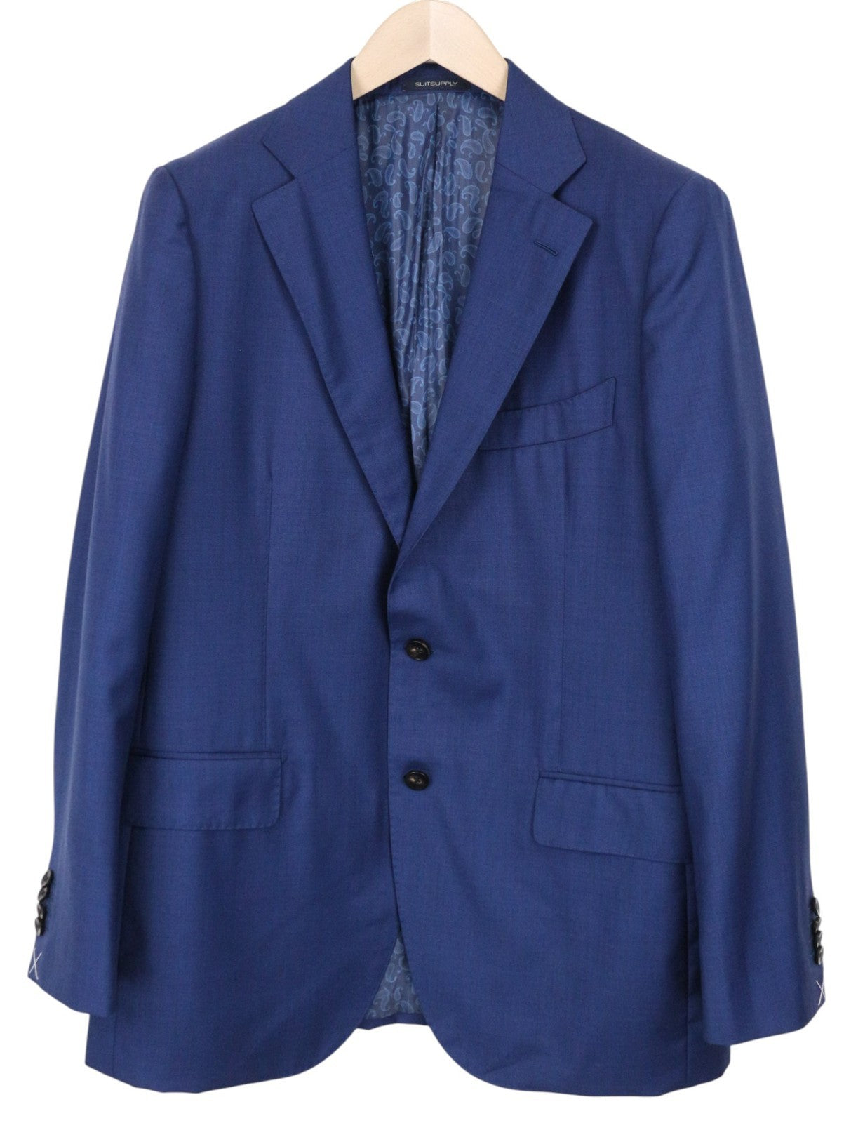 SUITSUPPLY La Spalla Men's Suit UK42R Blue 3 Piece Pure Wool Single-Breasted Set