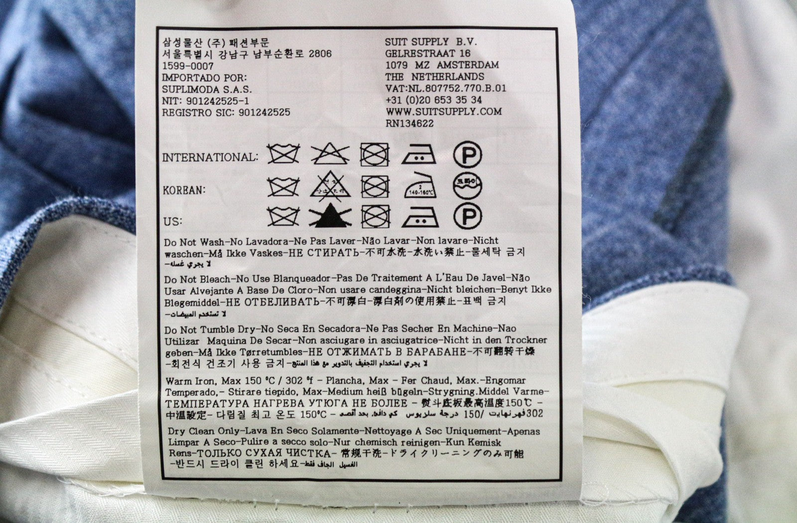 SUITSUPPLY La Spalla Men's Suit UK46R Blue 2 Piece Linen Wool Silk Blend Outfit