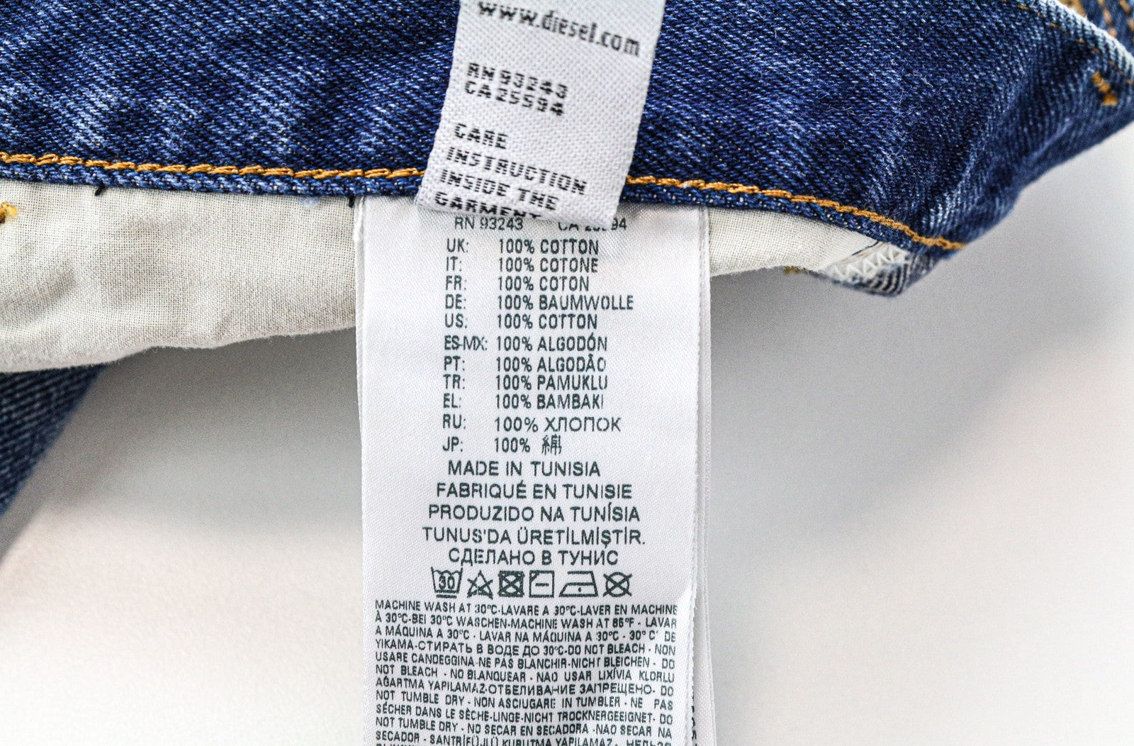 DIESEL D-Aygle 0076Y Men's Jeans W29/L32 Blue Buttoned Non-Stretch Tapered Fit