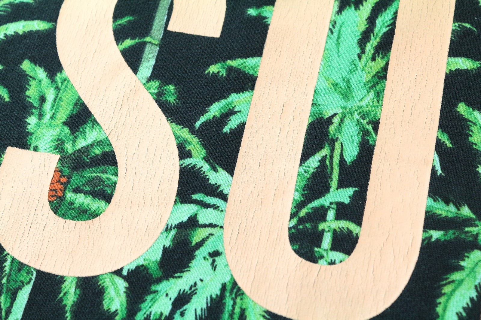 SCOTCH & SODA Men's Sweatshirt L Green Palm Print Hoodie Pure Cotton Jersey