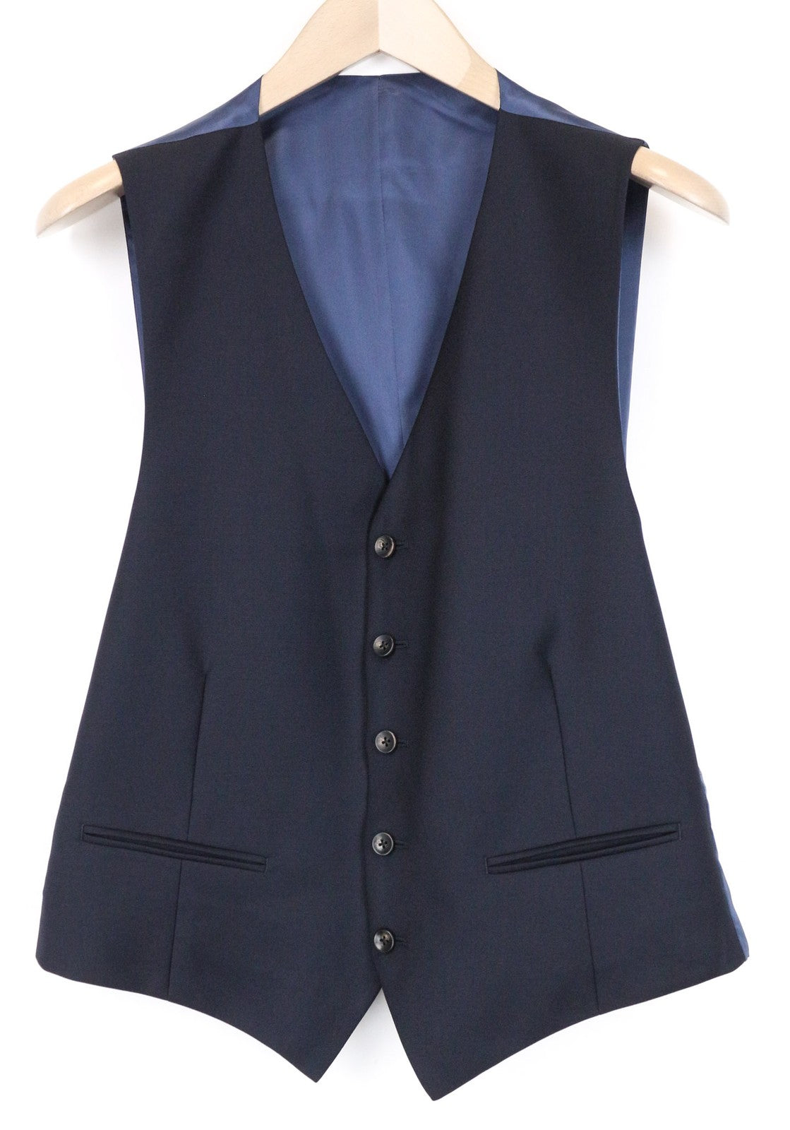 SUITSUPPLY Ferrara Men's Suit UK40S Navy Slim Flat-Front 2Pc Pure Wool Melange