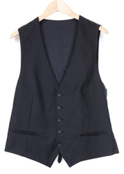 SUITSUPPLY Ferrara vyriška liemenė UK42R mėlyna plona vilnonė V formos iškirpte, reguliuojamo kirpimo 