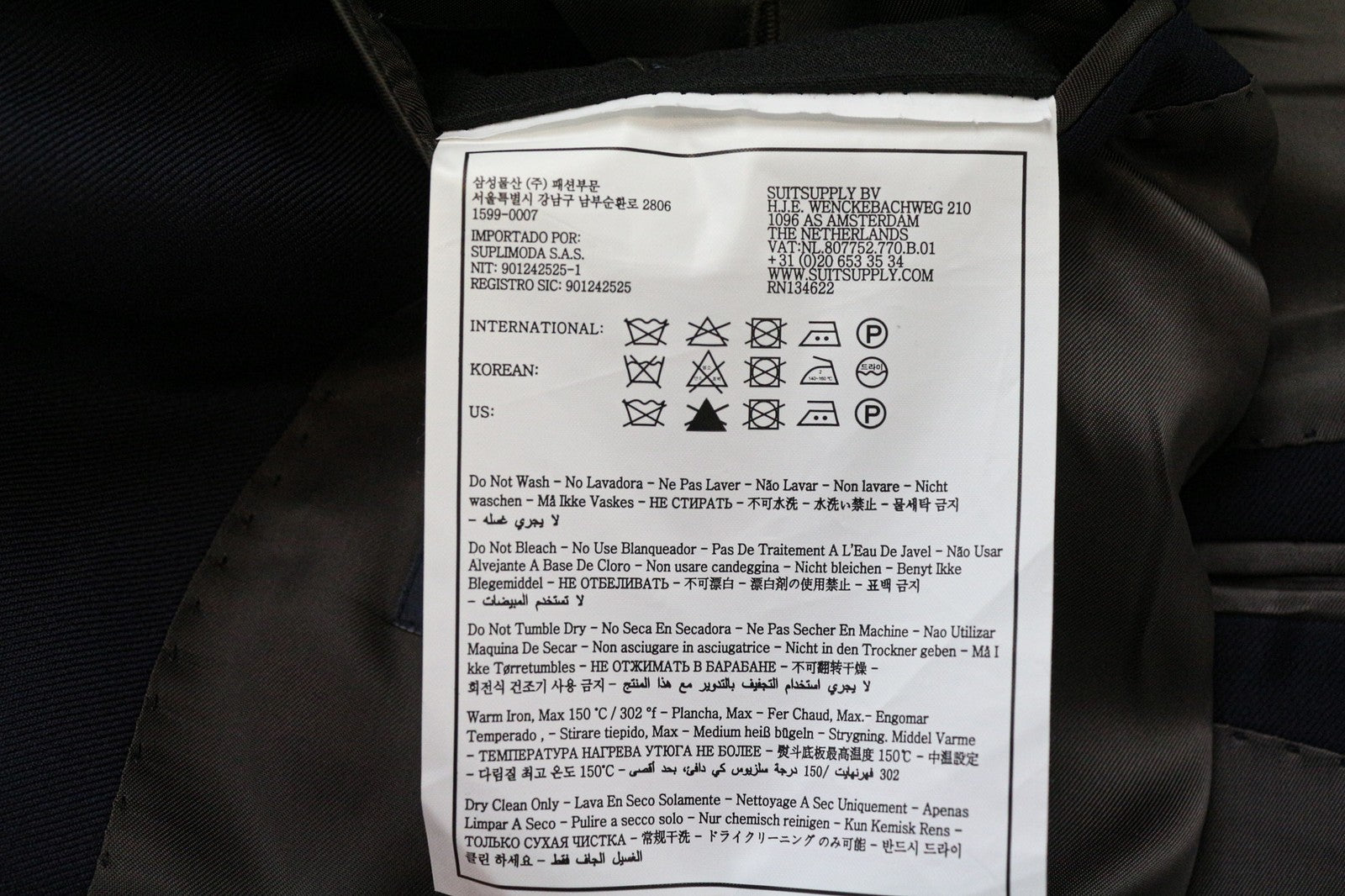 SUITSUPPLY La Spalla Men's Blazer UK56R Slim Wool Navy Blue S110s Formal