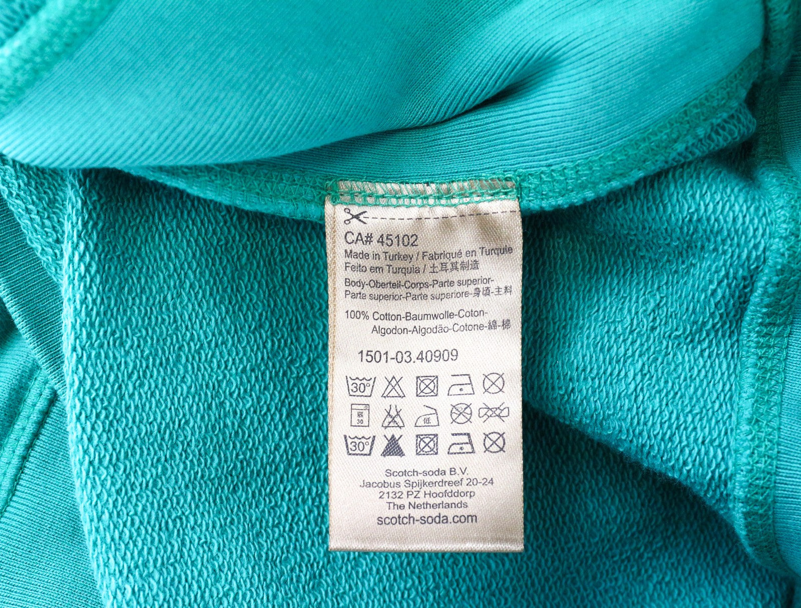 SCOTCH & SODA Men's Sweatshirt 2XL Green Crew Neck Graphic Cotton Fleece