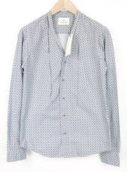 SCOTCH & SODA Men's Shirt S Blue Pure Cotton Poplin Patterned Button-Up Casual