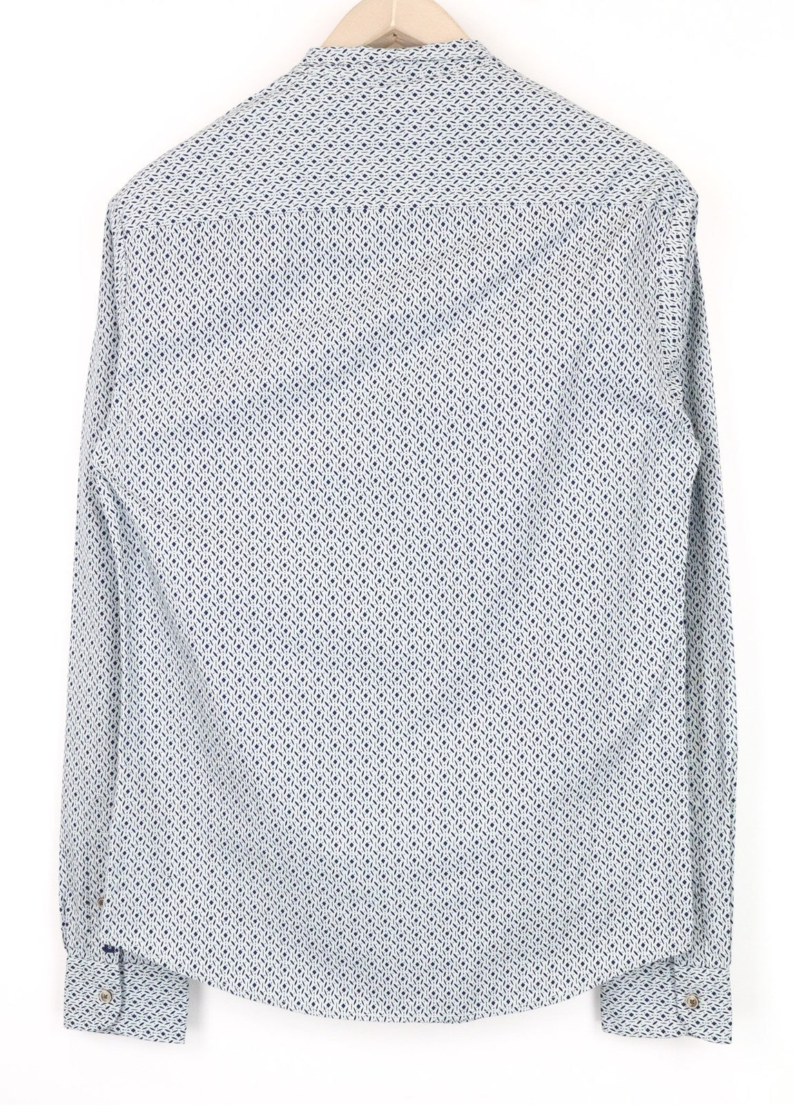 SCOTCH & SODA Men's Shirt S Blue Pure Cotton Poplin Patterned Button-Up Casual