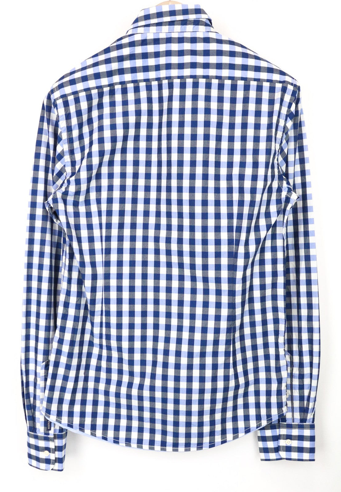 SCOTCH & SODA Men's Shirt S Blue Cotton Classic Gingham Button-Up Long Sleeve