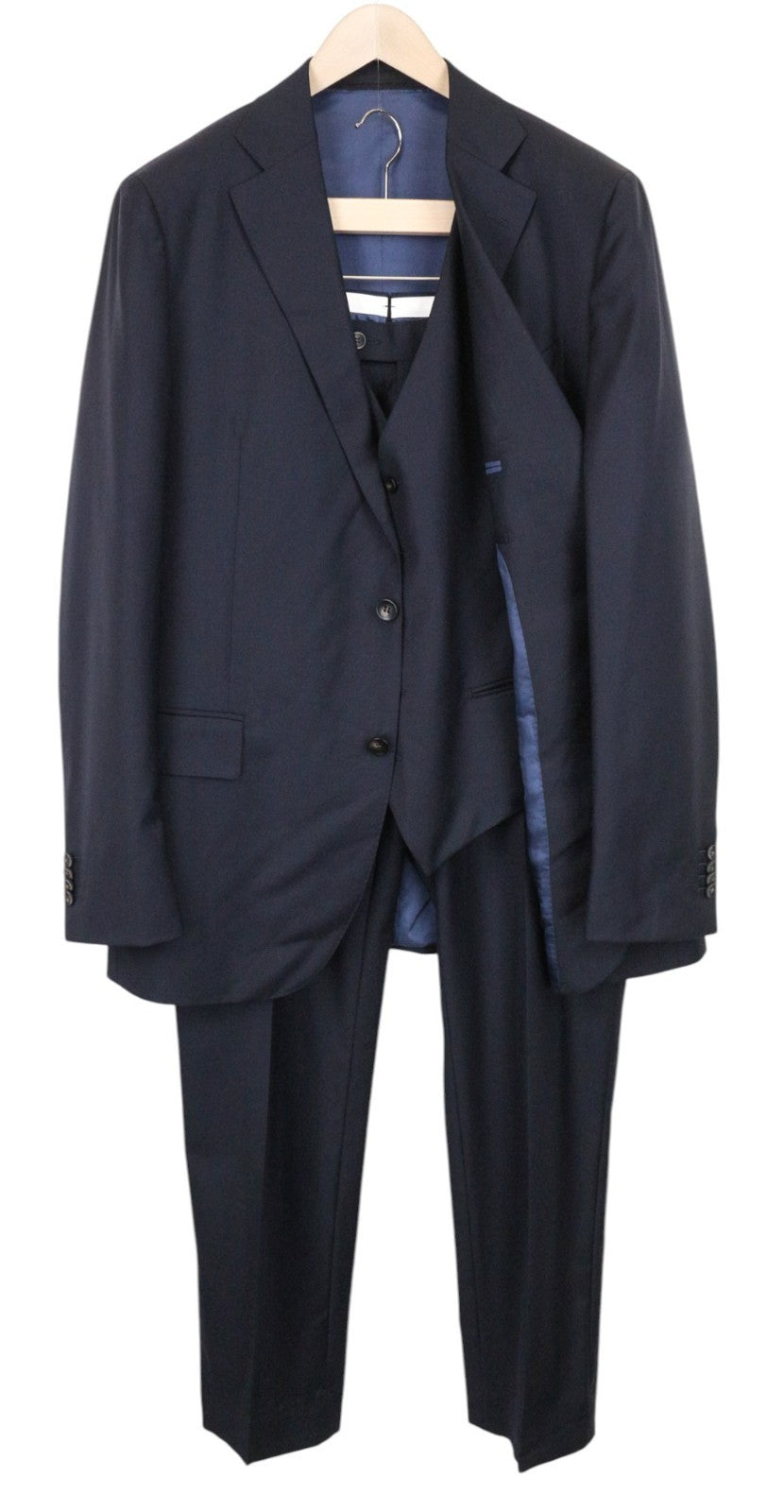 SUITSUPPLY La Spalla Men's Suit UK48L Wool Slim Blue 3Pc Perennial S110s