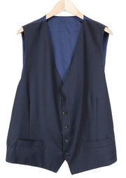 SUITSUPPLY Lazio vyriška liemenė, UK54, tamsiai mėlyna, vilnonė, plona, ​​melanžo, klasikinio stiliaus, oficiali 