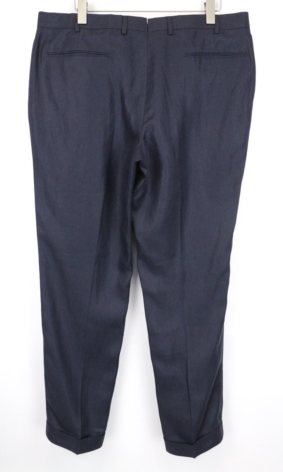 SUITSUPPLY Brescia Men's Trousers UK40R Blue Pure Wool Pleated Classic Fit