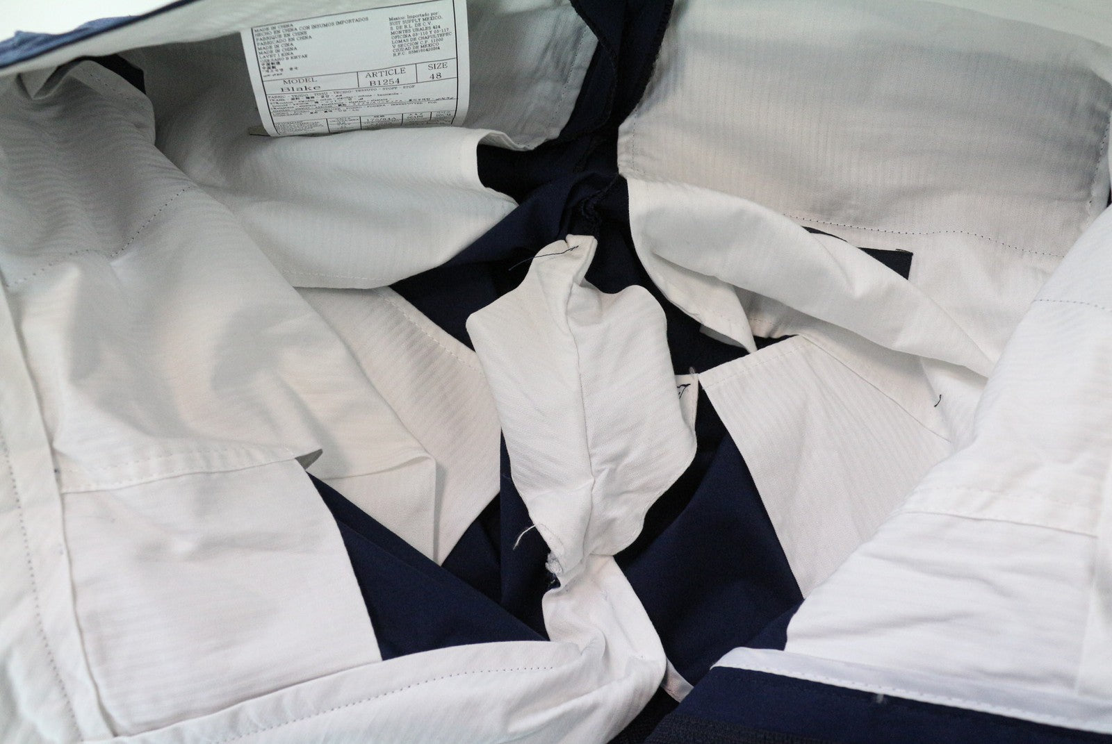 SUITSUPPLY Blake Men's Trousers UK32R Slim Blue Drop-Crotch Stretch Cotton Blend