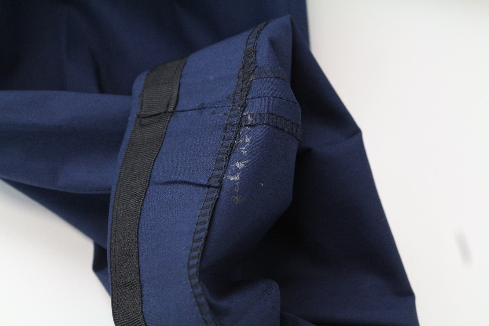 SUITSUPPLY Blake Men's Trousers UK32R Slim Blue Drop-Crotch Stretch Cotton Blend