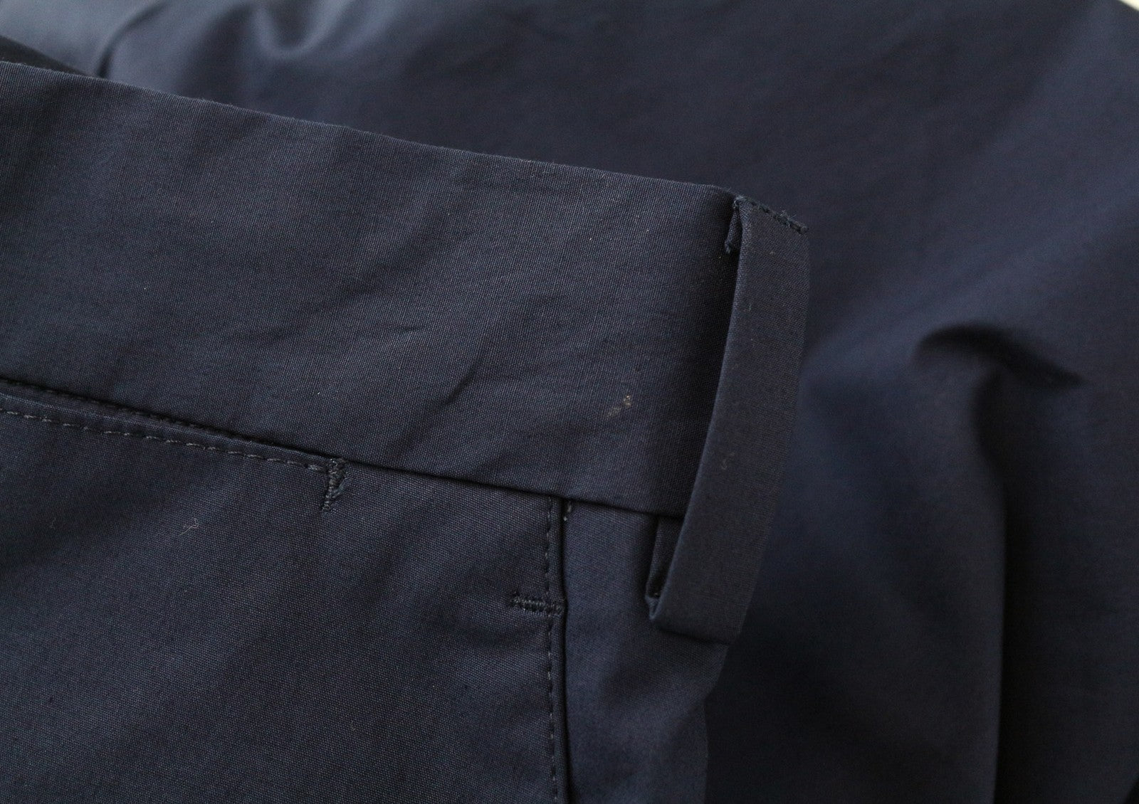 SUITSUPPLY Blake Men's Trousers UK32R Slim Blue Drop-Crotch Stretch Cotton Blend