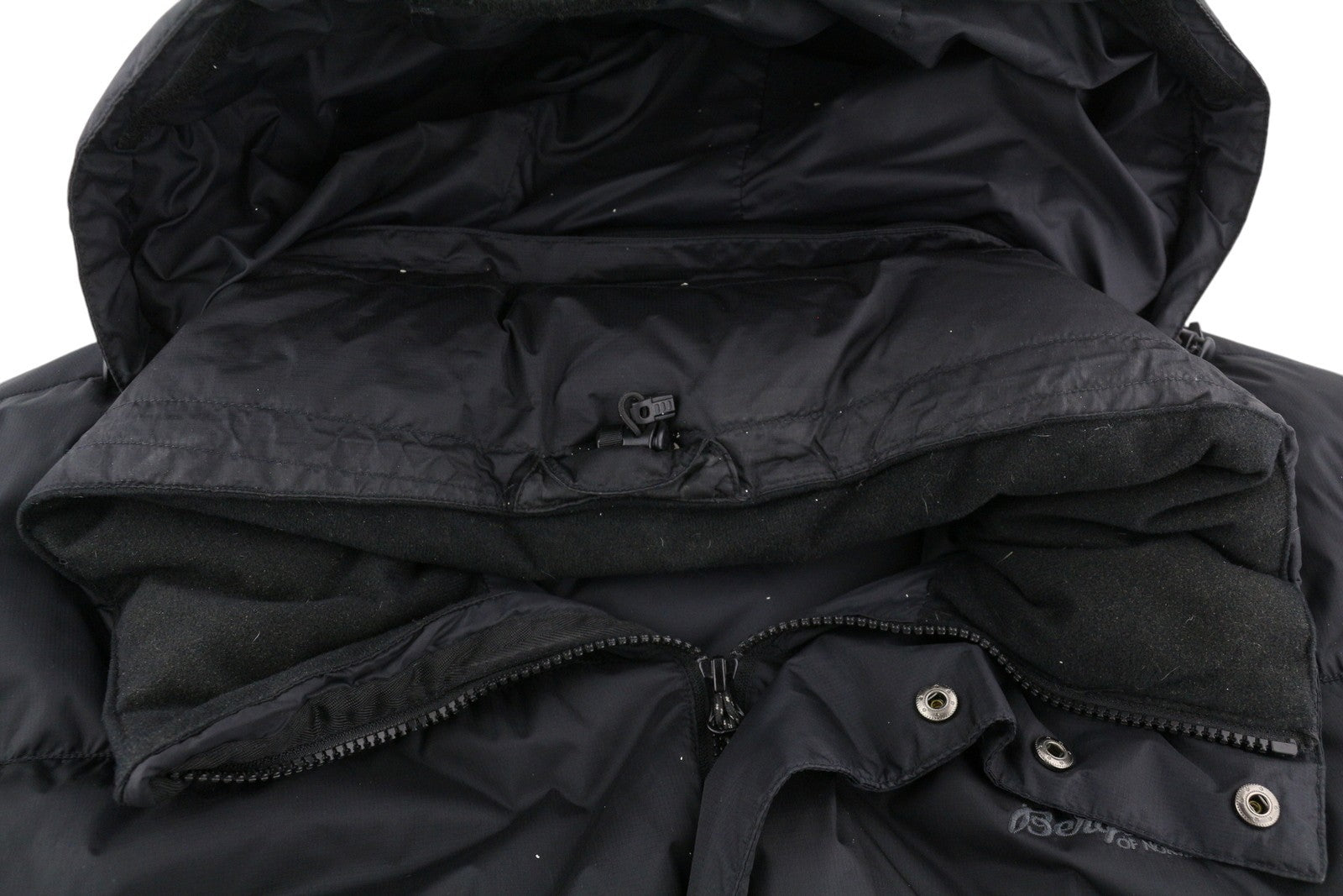 BERGANS OF NORWAY 5331 Down Parka Men Jacket XL Black Hooded Quilted Compression