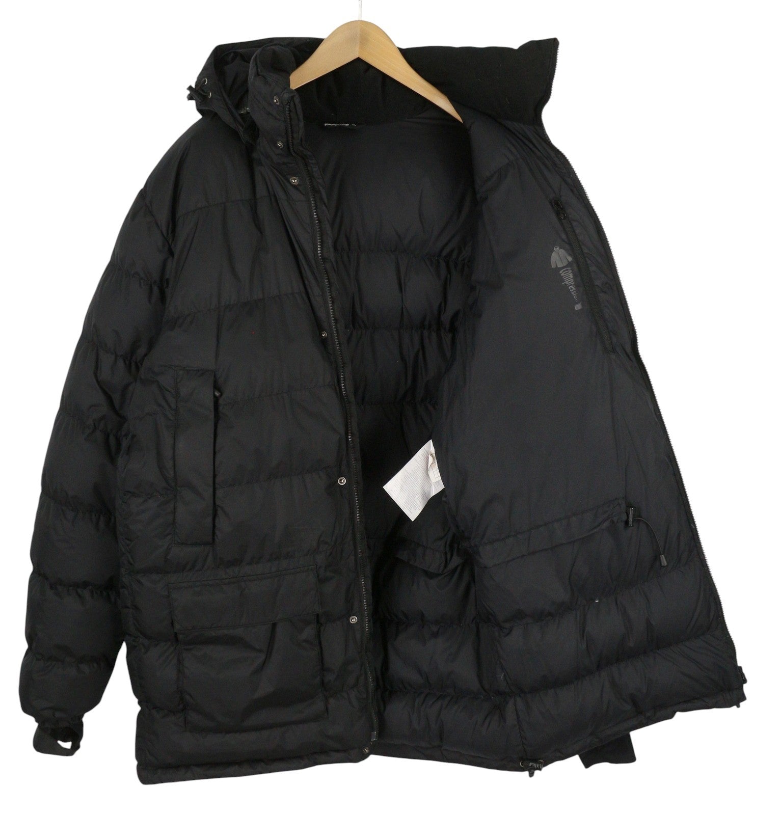 BERGANS OF NORWAY 5331 Down Parka Men Jacket XL Black Hooded Quilted Compression