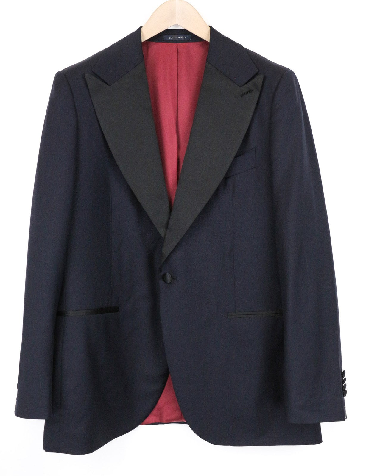 SUITSUPPLY La Spalla vyriškas švarkas UK44R plonas tamsiai mėlynas vilnonis S130s smokingas klasikinis 