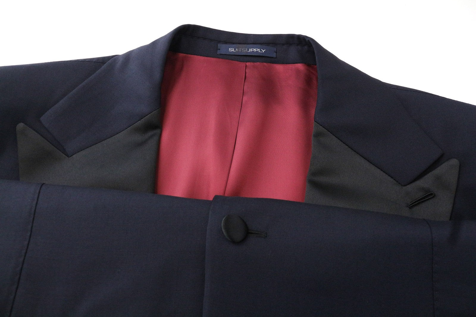 SUITSUPPLY La Spalla vyriškas švarkas UK44R plonas tamsiai mėlynas vilnonis S130s smokingas klasikinis 