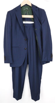 SUITSUPPLY La Spalla Men's Suit UK34S Slim 2Pc Blue Wool Bird's Eye Check S130