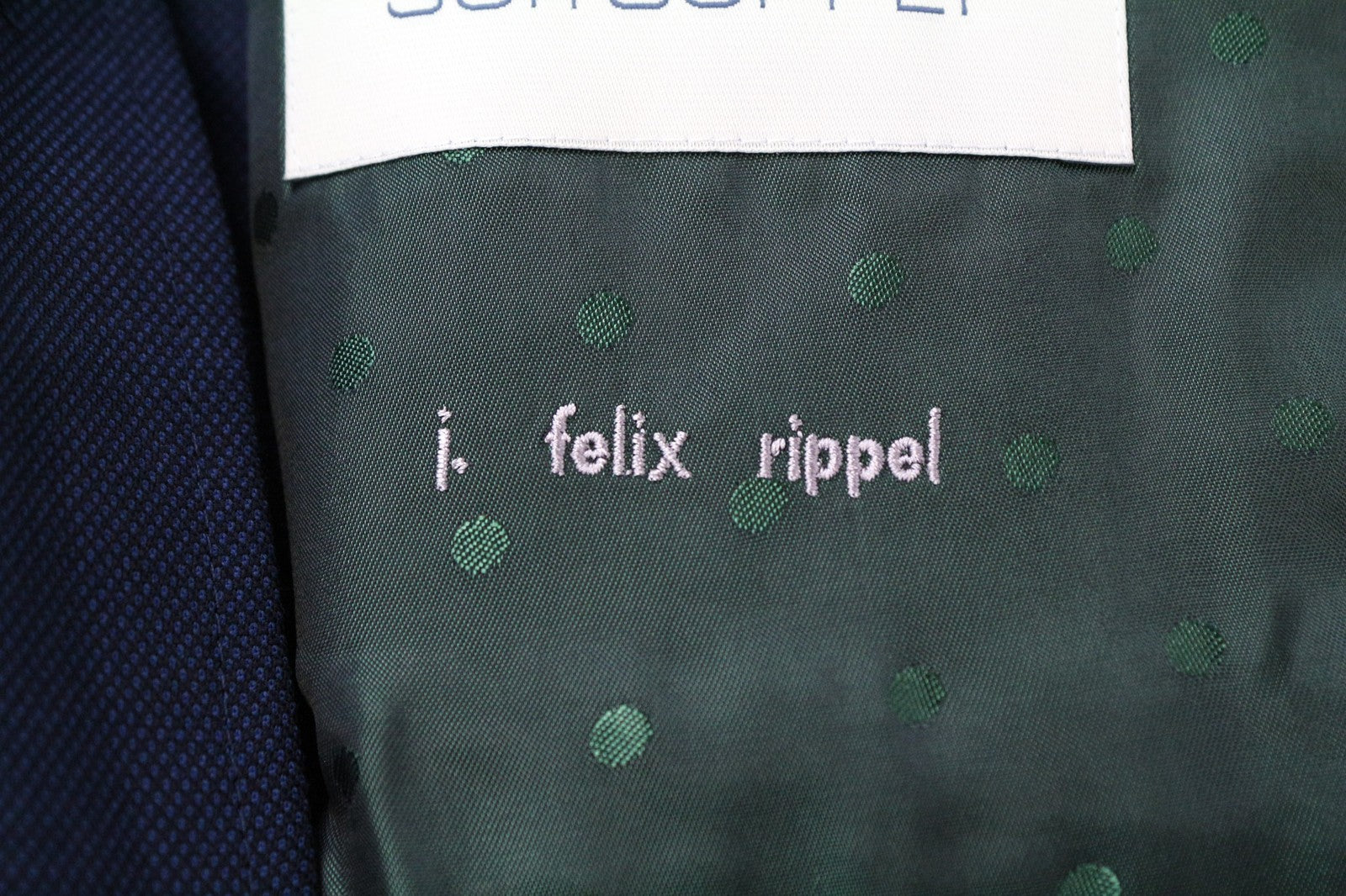 SUITSUPPLY La Spalla Men's Suit UK34S Slim 2Pc Blue Wool Bird's Eye Check S130