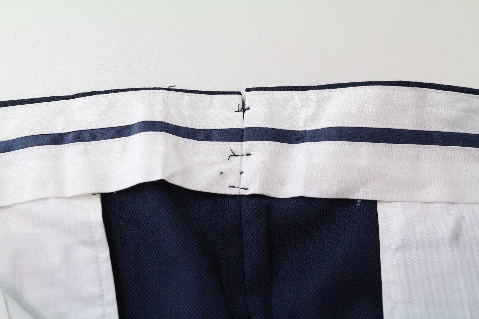 SUITSUPPLY La Spalla Men's Suit UK34S Slim 2Pc Blue Wool Bird's Eye Check S130