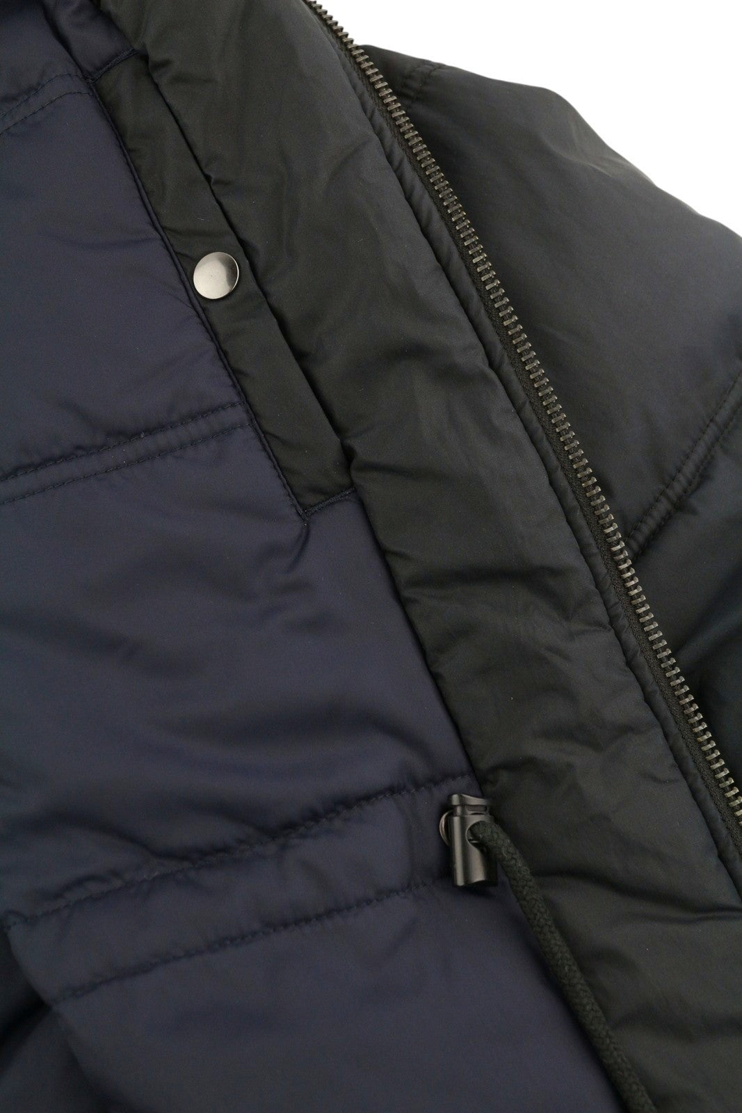 DIESEL Men Jacket M Black Full Zip Hooded Insulated Drawstring Waist Pockets