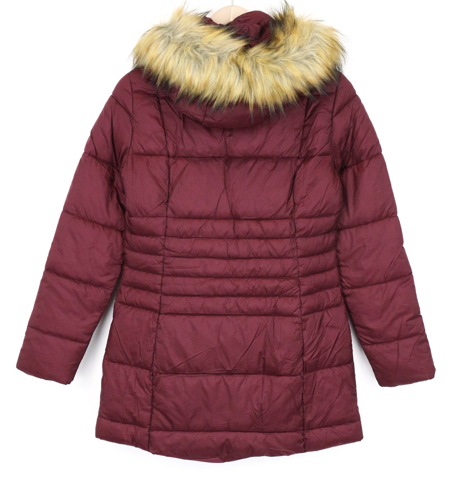 TUCANO URBANO Furbet Women's Jacket XS Red Thermal Lined Faux Fur Hooded Padded