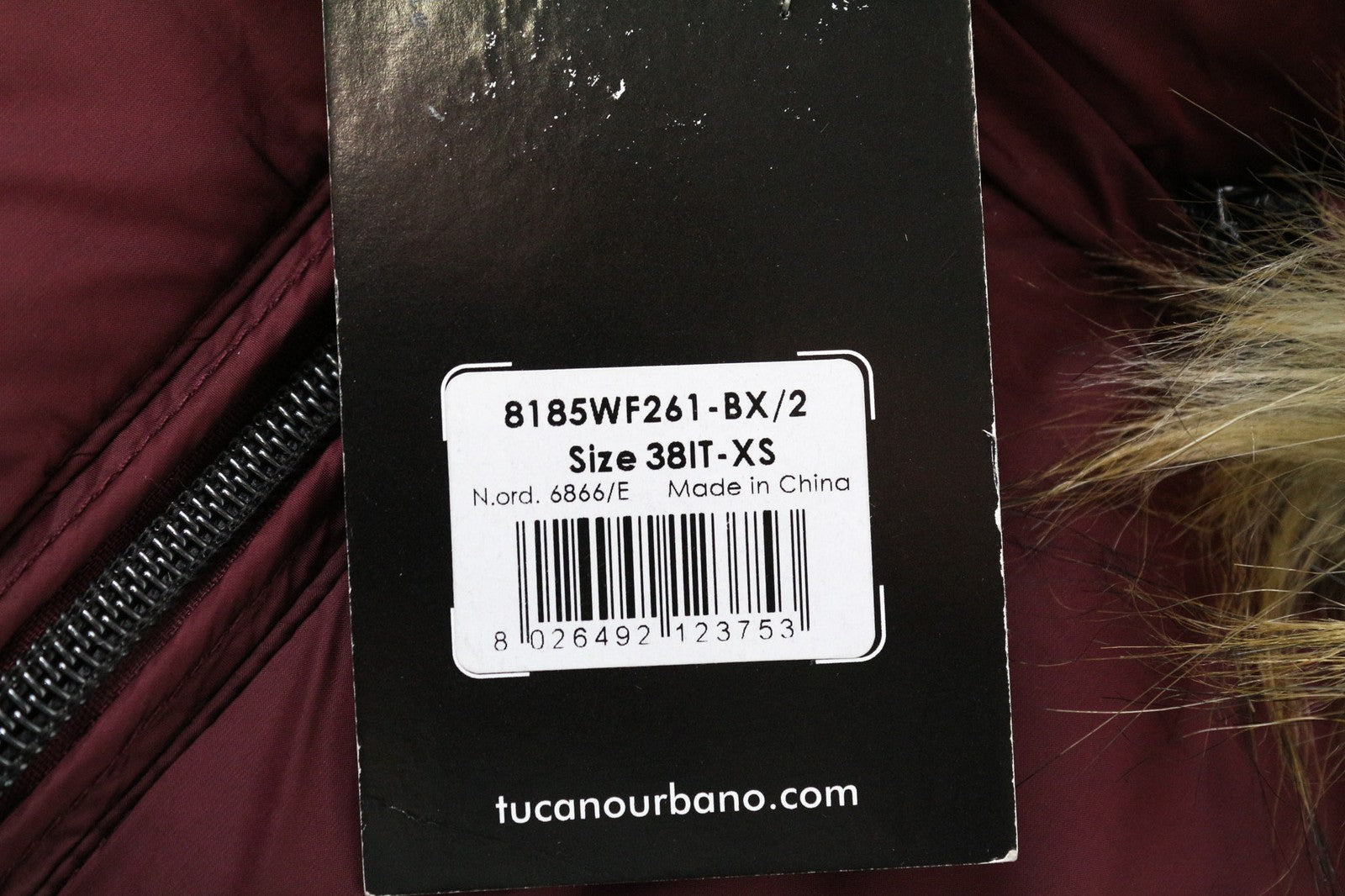 TUCANO URBANO Furbet Women's Jacket XS Red Thermal Lined Faux Fur Hooded Padded