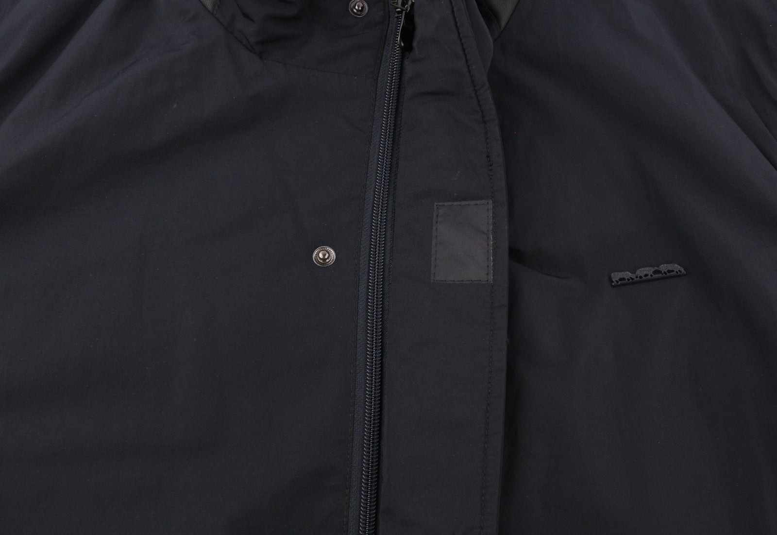 MISE AU GREEN Men Jacket L Black Full Zip High Neck Insulated Lined Mid-Length