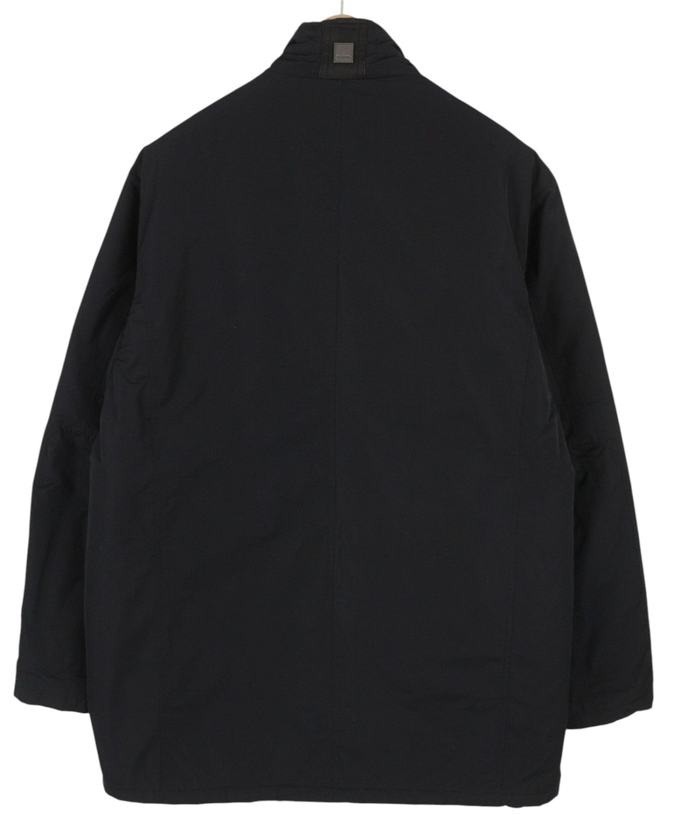 MISE AU GREEN Men Jacket L Black Full Zip High Neck Insulated Lined Mid-Length