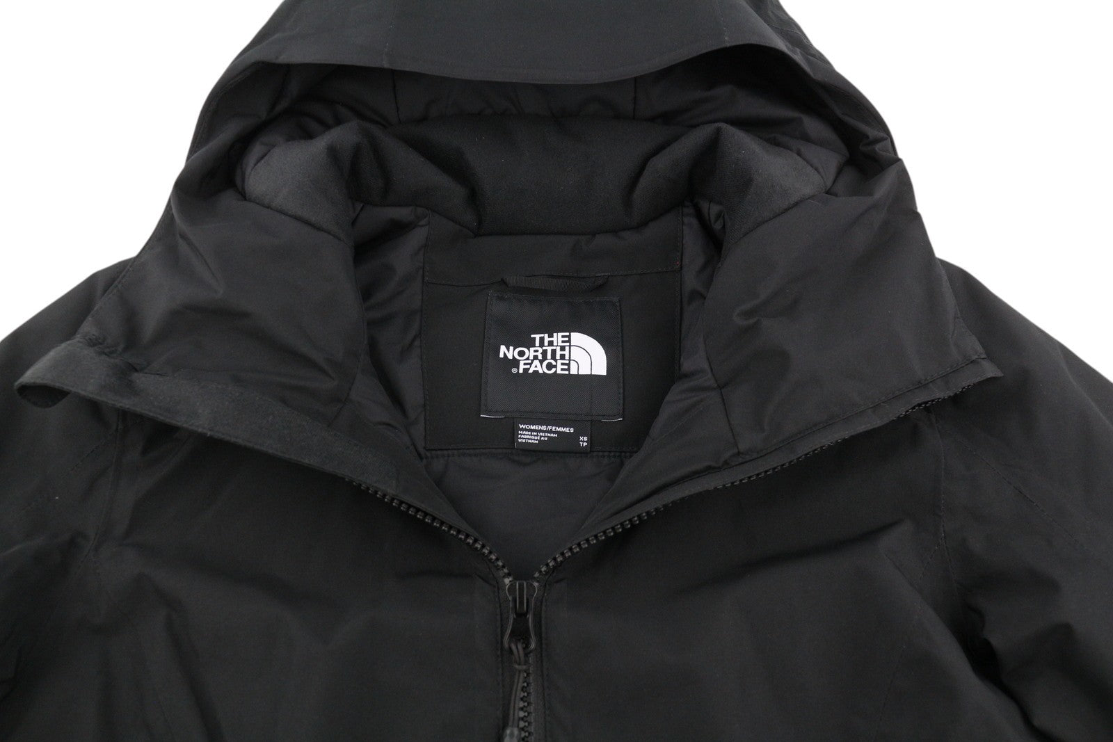 THE NORTH FACE Hikesteller Insulated Parka Women Jacket XS Black Hooded Dry Vent