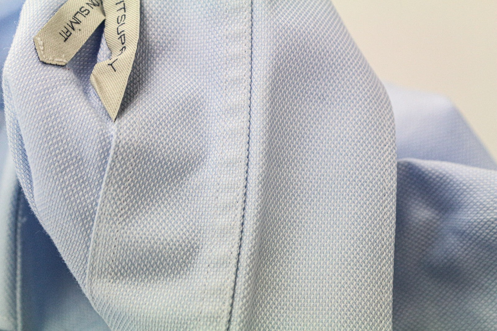 SUITSUPPLY Men Shirt 45/17 3/4 Slim Pure Cotton Light Blue Long Sleeved