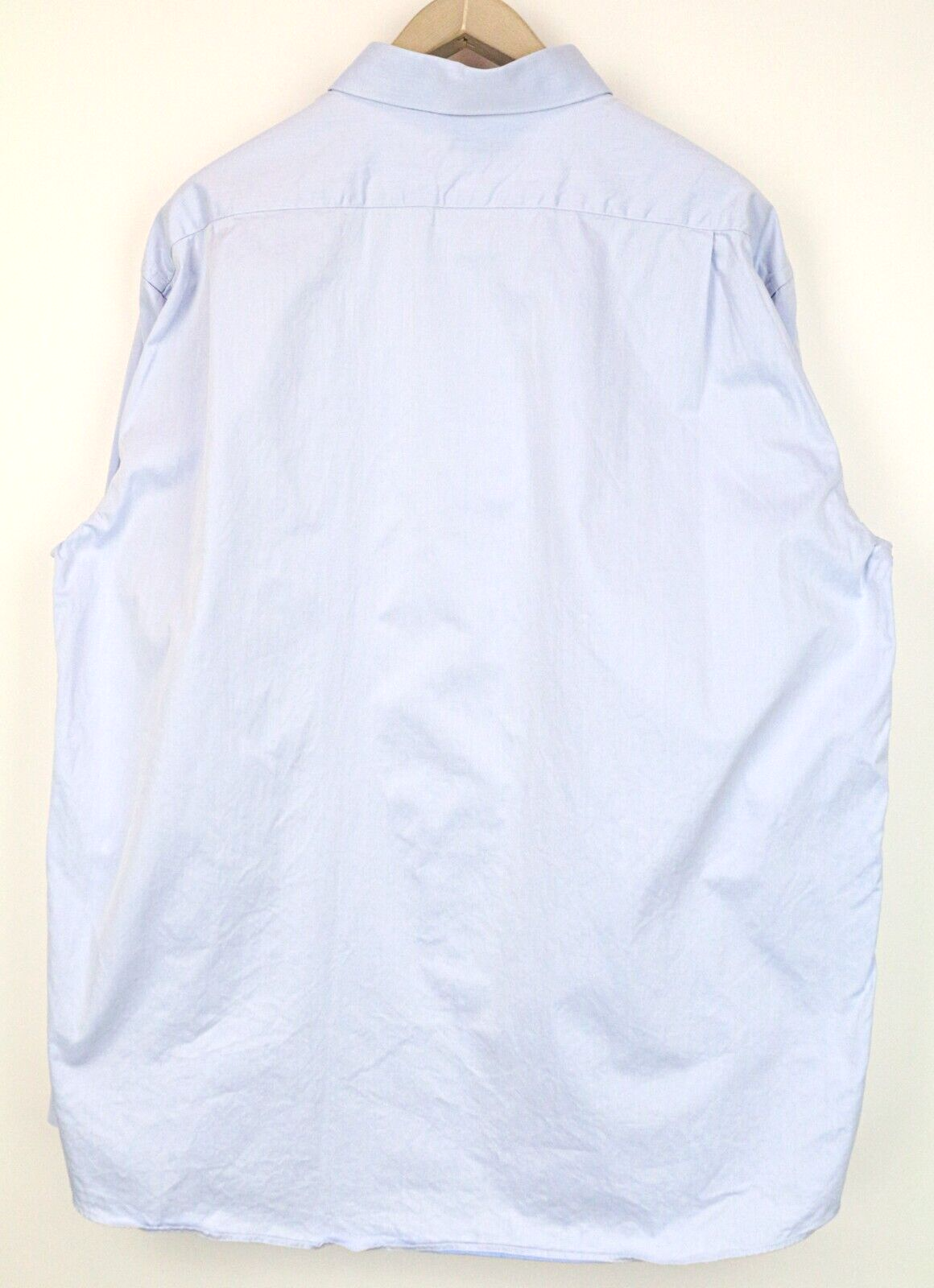 SUITSUPPLY Men Shirt 47 Light Blue Pure Cotton Long Sleeved Classic Twill