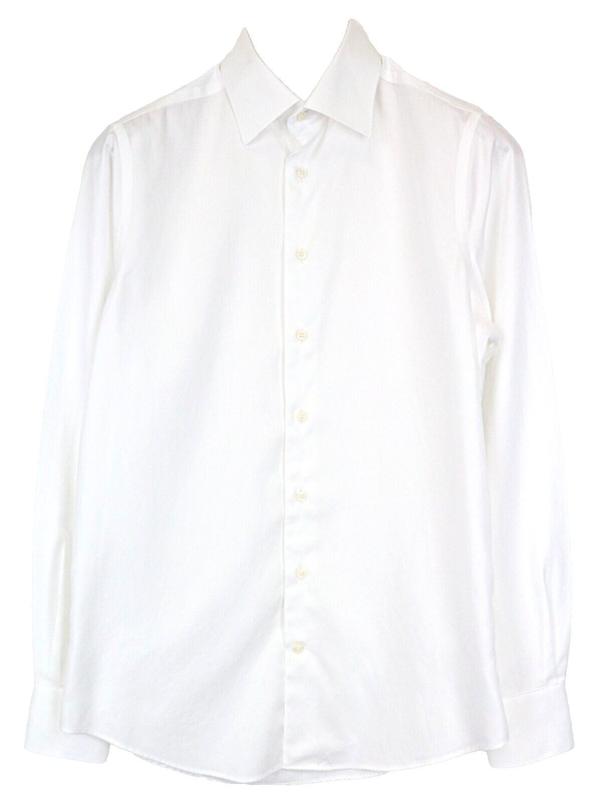 SUITSUPPLY Traveller Men Shirt 38/15 Slim Pure Cotton White Classic Button-Up