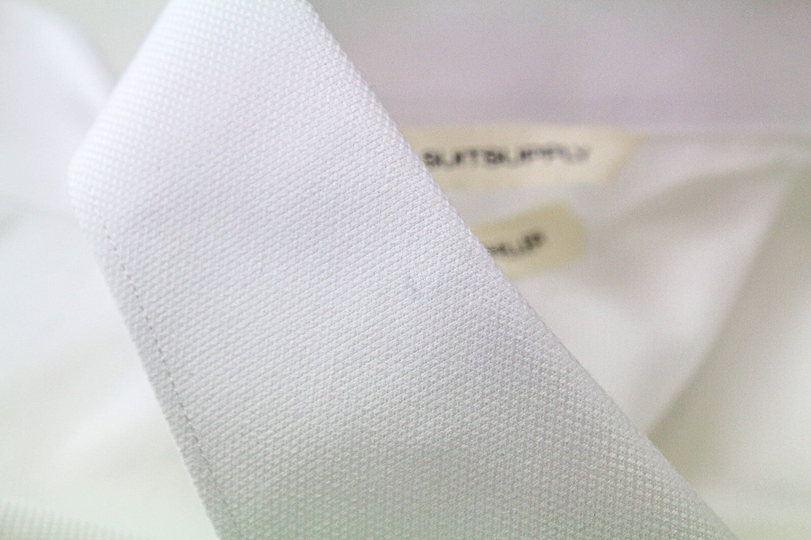 SUITSUPPLY Traveller Men Shirt 38/15 Slim Pure Cotton White Classic Button-Up