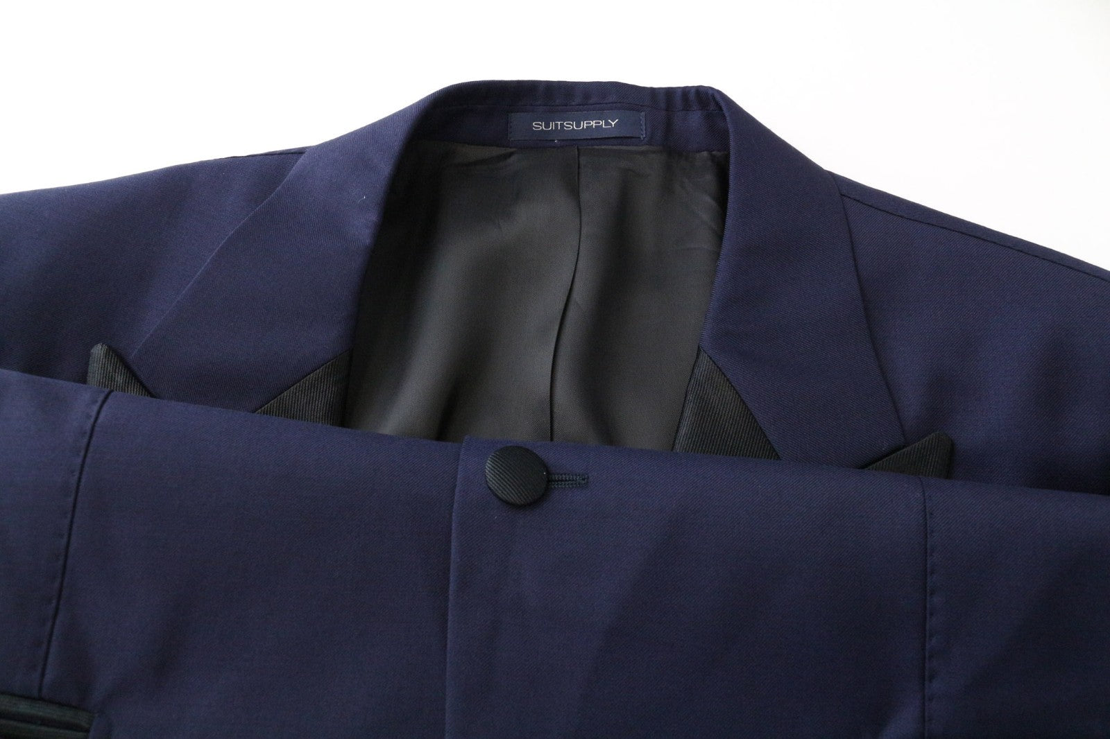 SUITSUPPLY Lazio Tuxedo Men's Suit UK40R Slim Blue Super 130's Wool 3-Piece