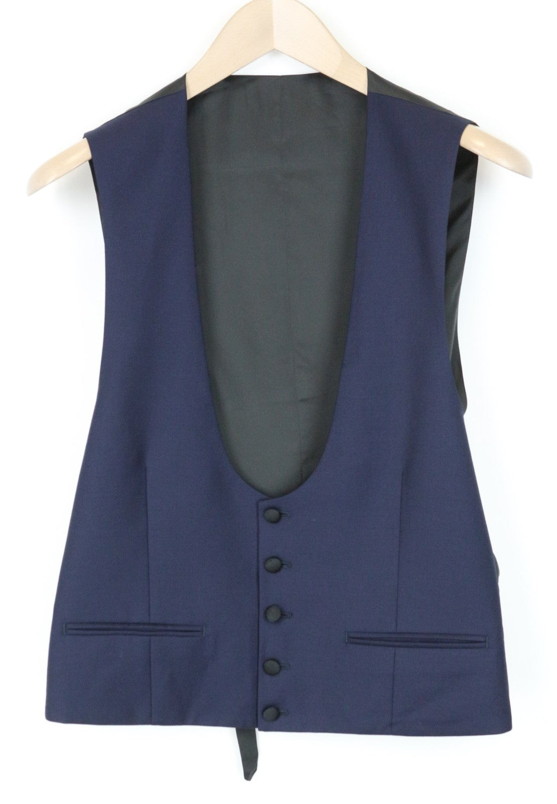 SUITSUPPLY Lazio Tuxedo Men's Suit UK40R Slim Blue Super 130's Wool 3-Piece