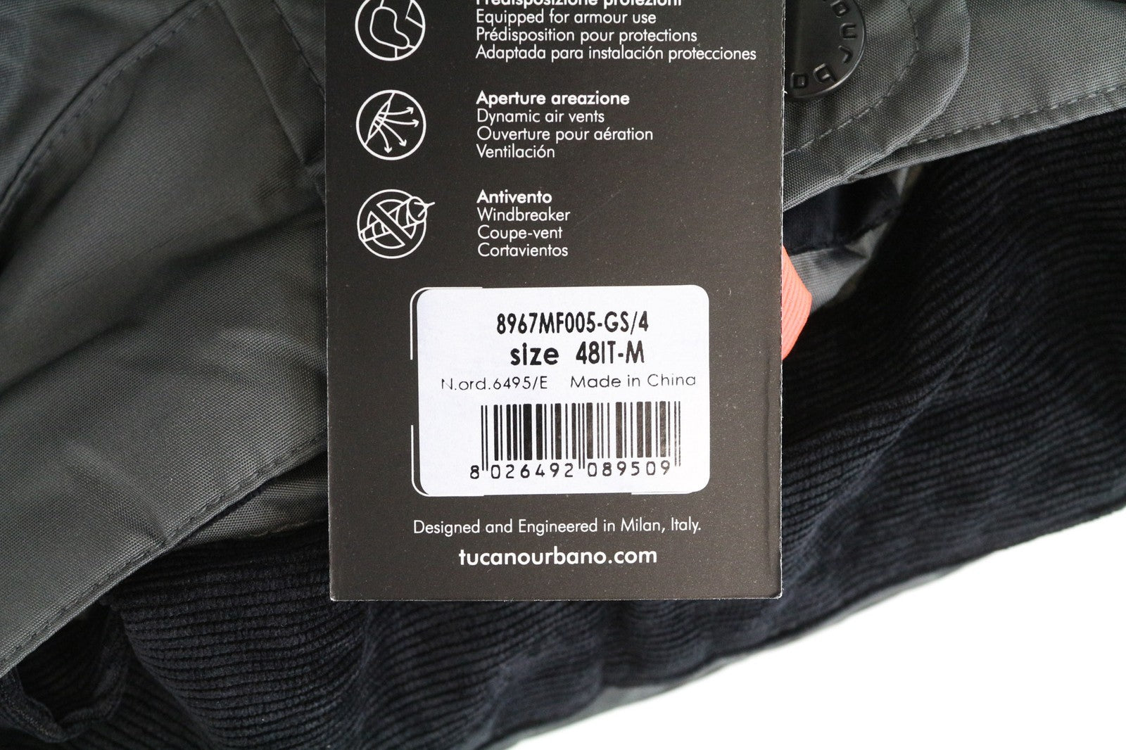 TUCANO URBANO New Tucanji Men's Jacket M Grey Waterproof Moto Windbreaker