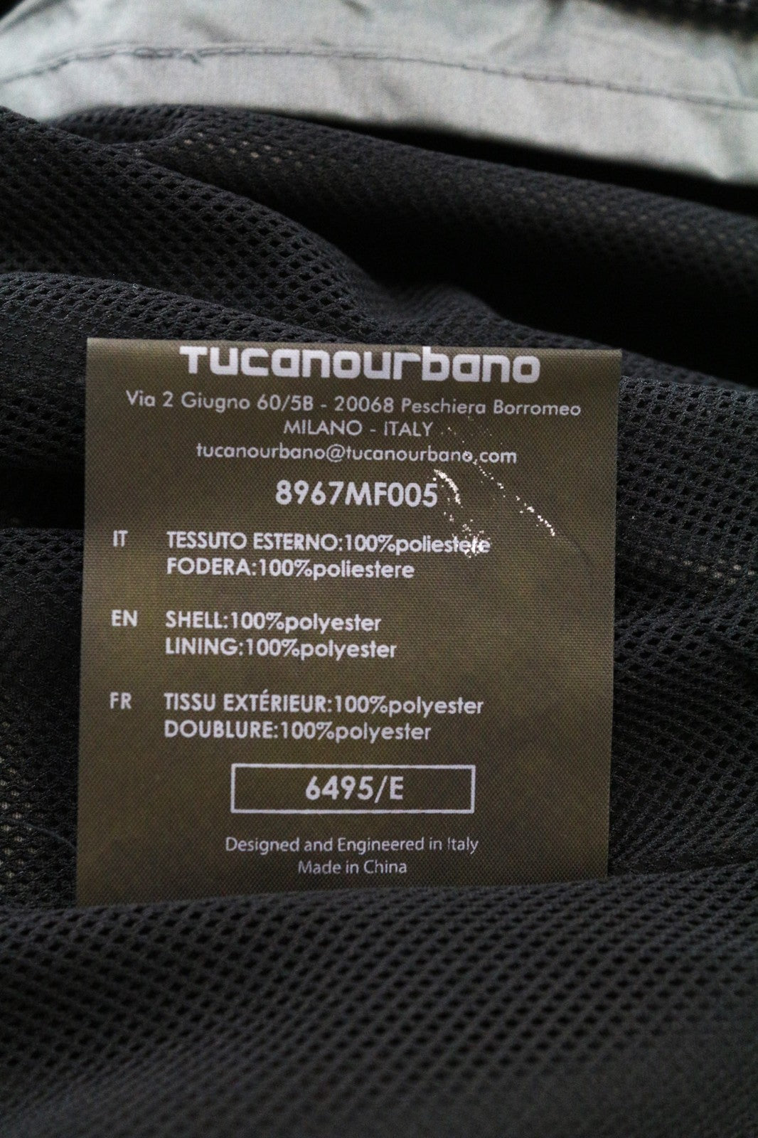 TUCANO URBANO New Tucanji Men's Jacket M Grey Waterproof Moto Windbreaker