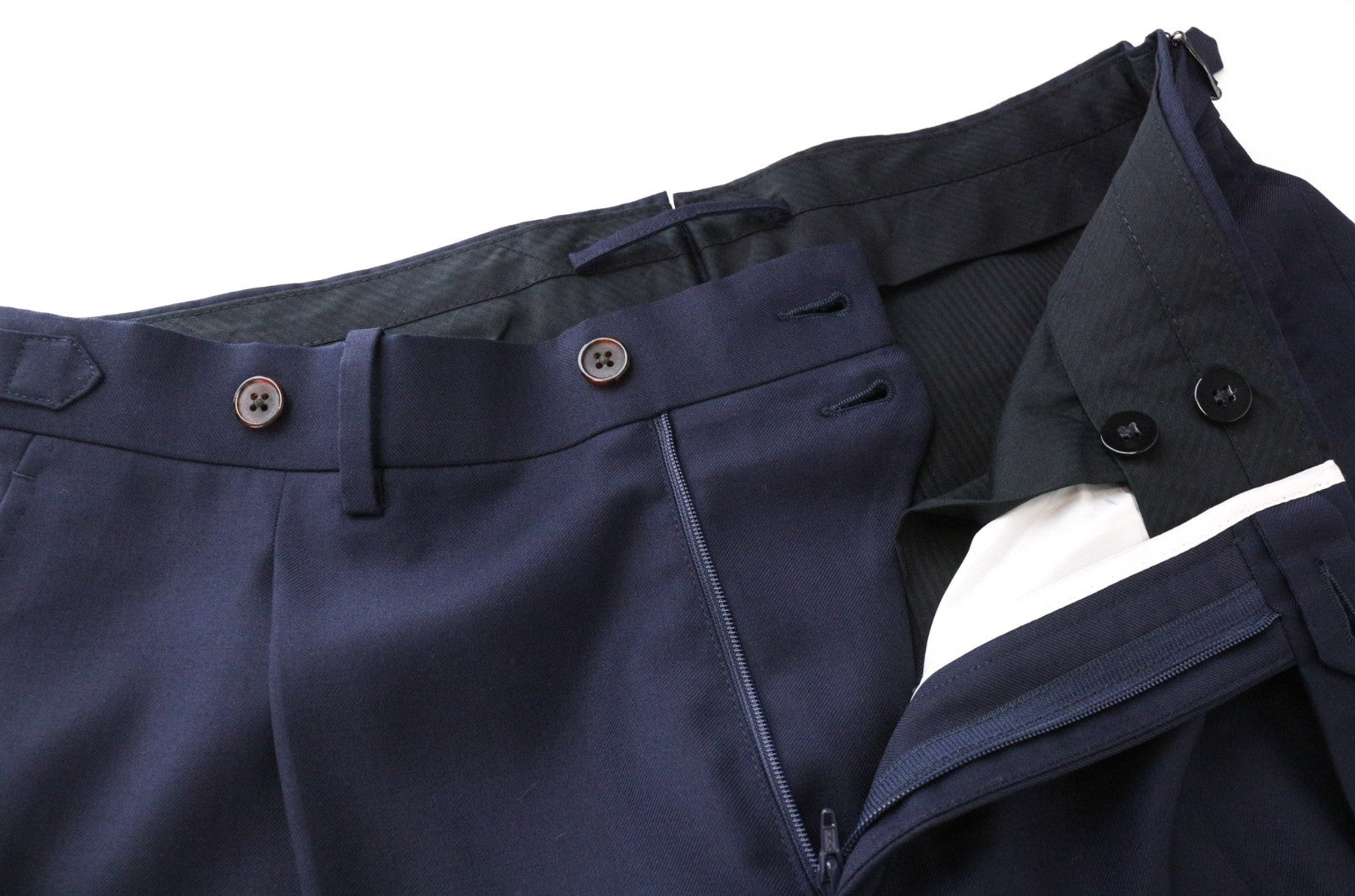 SUITSUPPLY Napoli Men's Suit UK38R Navy Blue Pure Wool Notch Lapel 2-Piece Lined