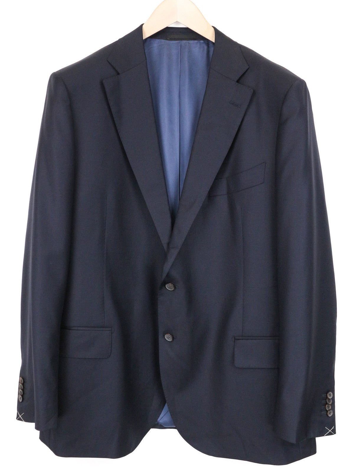 SUITSUPPLY Lazio Blueline Men's Suit UK52R Pure Wool Blue Pleated 2-Piece