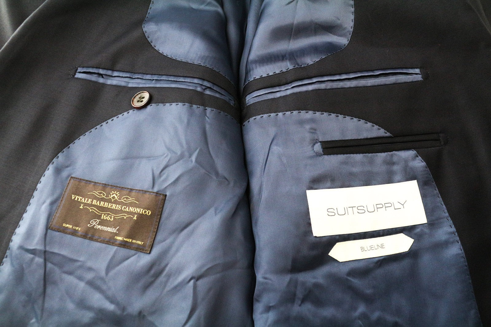 SUITSUPPLY Lazio Blueline Men's Suit UK52R Pure Wool Blue Pleated 2-Piece