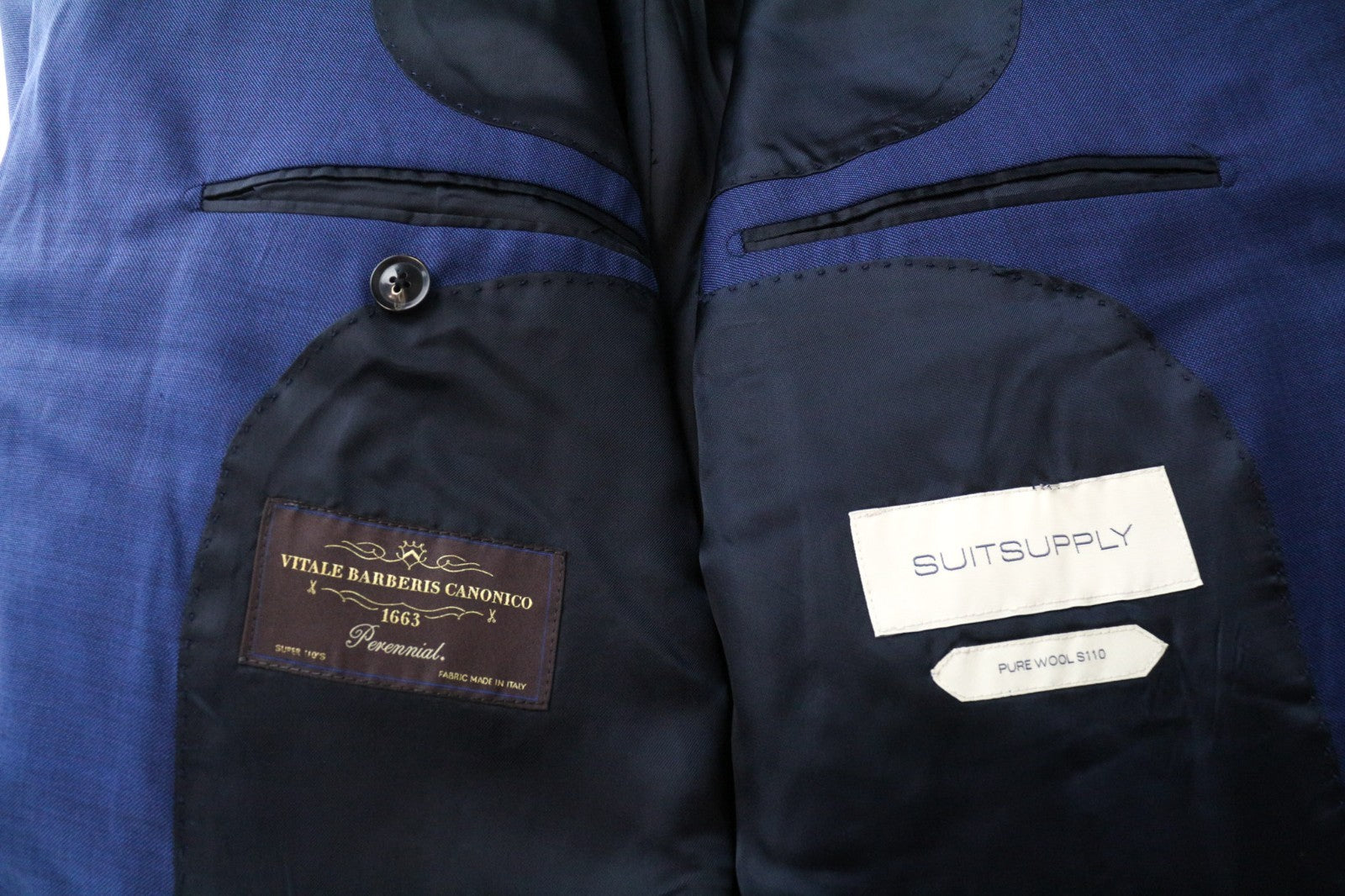 SUITSUPPLY Lazio Men's Suit UK50S Slim Navy Pure Wool Super 110's 2-Piece