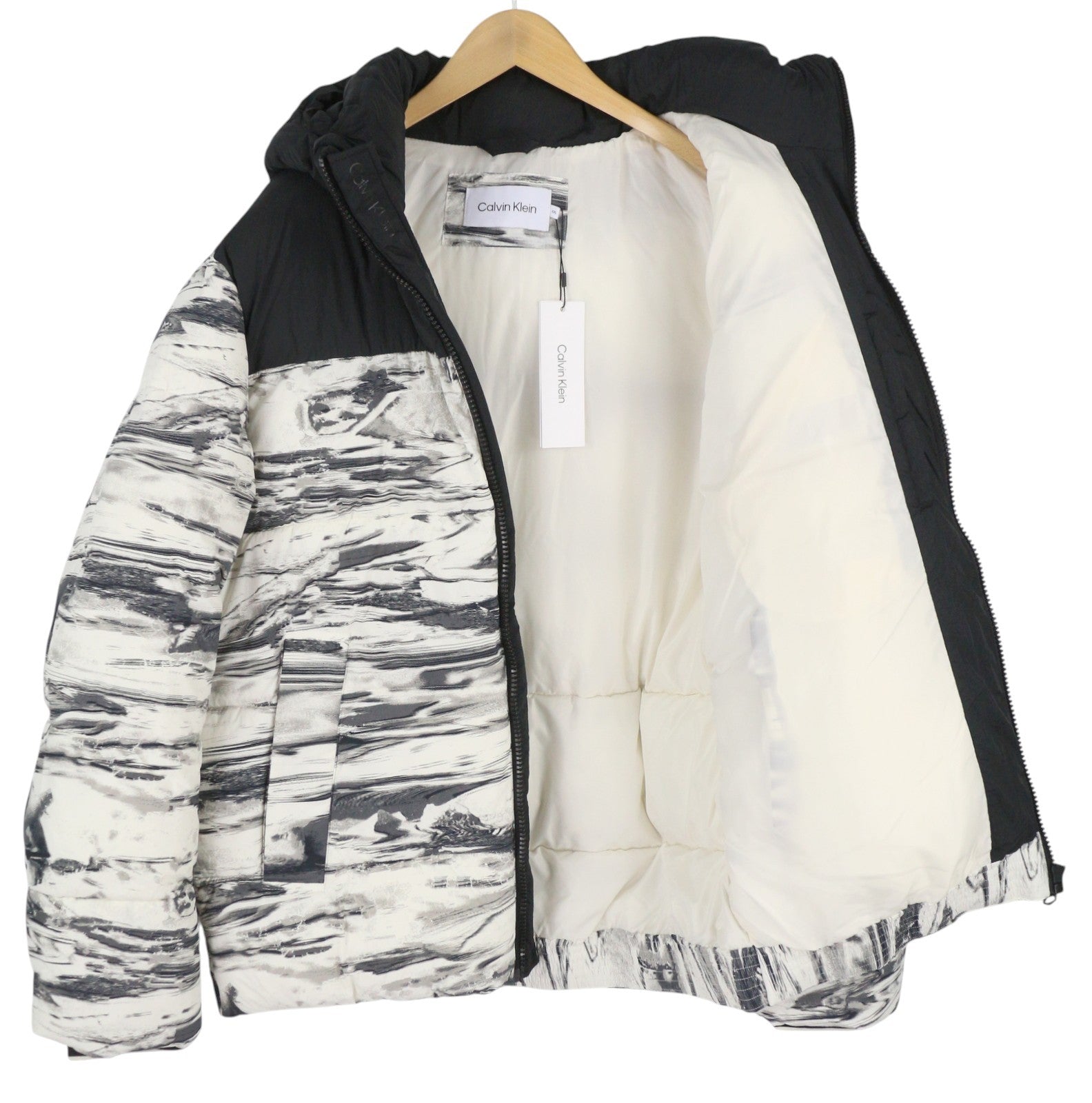 CALVIN KLEIN Crinkle Nylon Color Block Quilt Men Jacket 2XL Patterned RRP€325