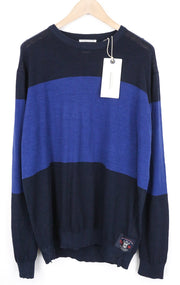 SCOTCH & SODA Ams Blauw Men's Sweatshirt 2XL Linen Cotton Blue Long Sleeve