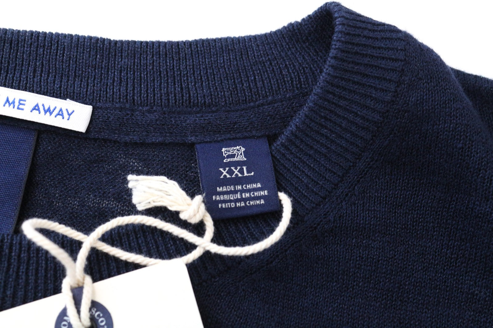 SCOTCH & SODA Ams Blauw Men's Sweatshirt 2XL Linen Cotton Blue Long Sleeve