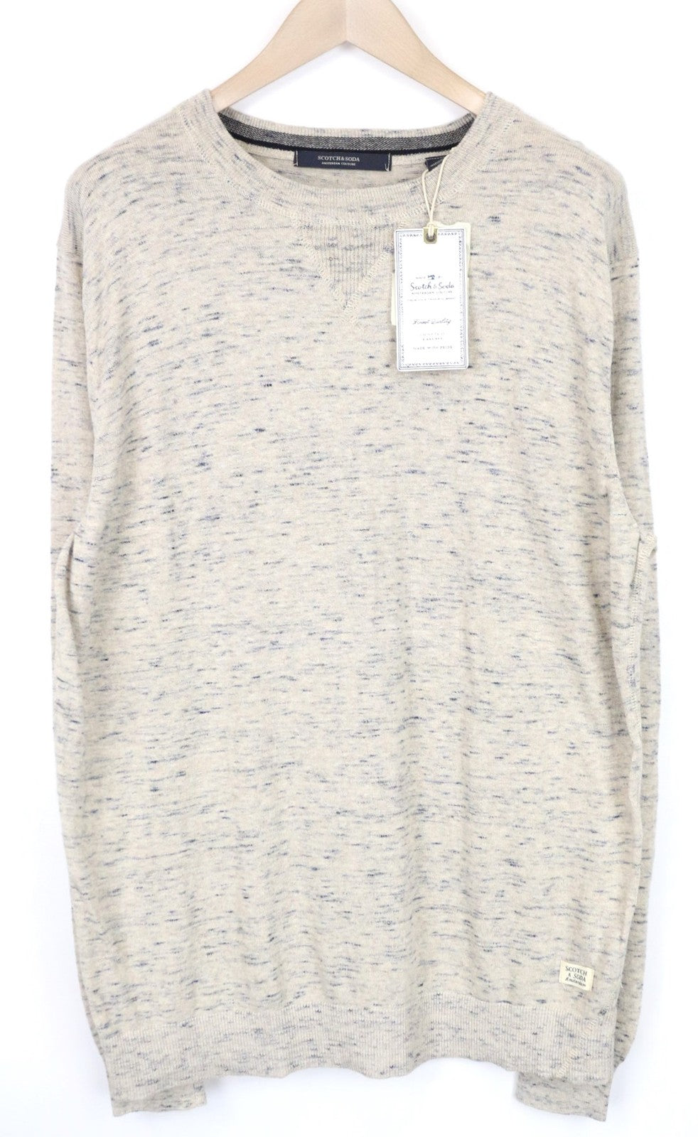 SCOTCH & SODA Ams Couture Men's Sweatshirt 2XL Grey Cotton Linen Long Sleeve