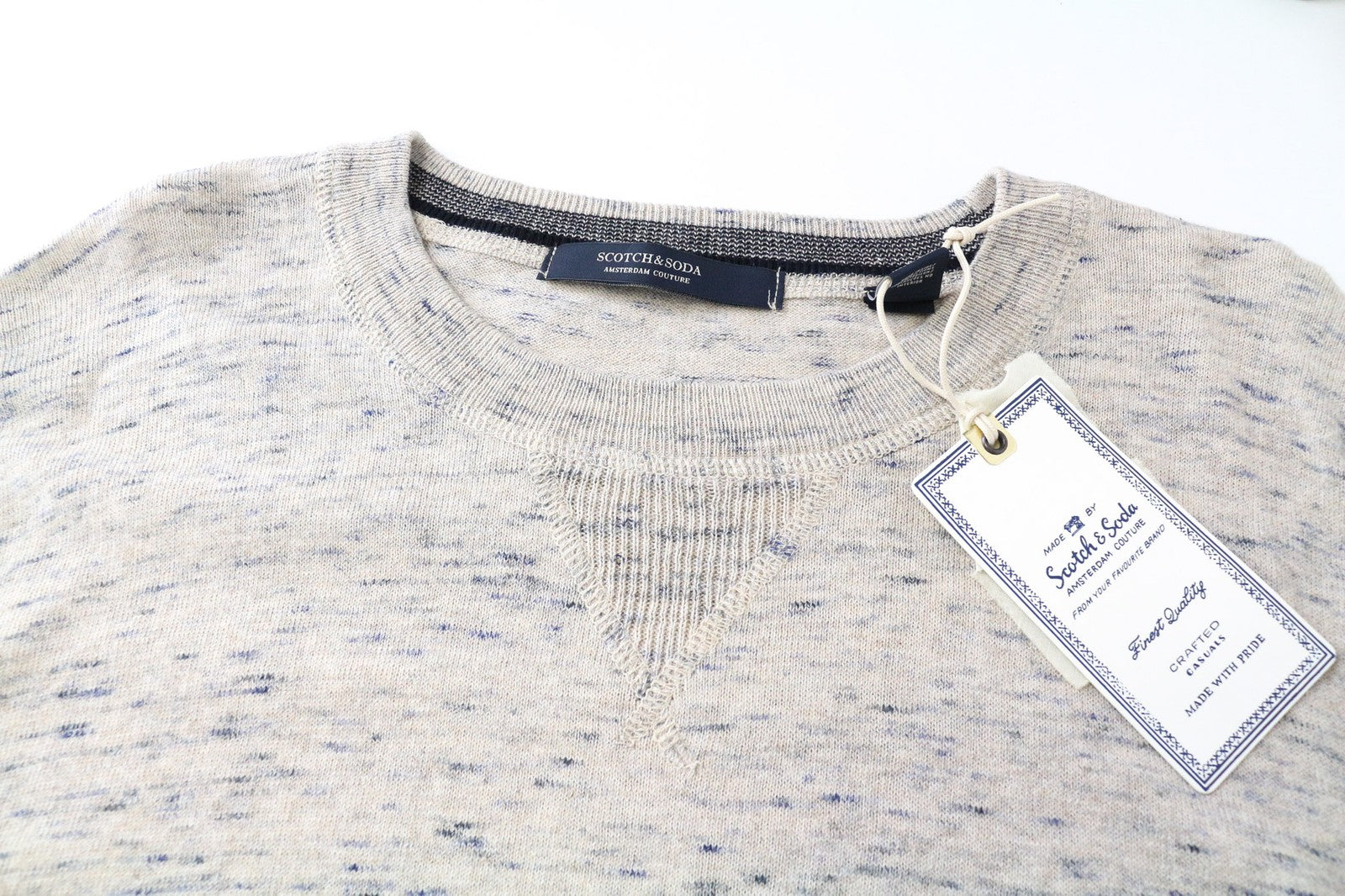 SCOTCH & SODA Ams Couture Men's Sweatshirt 2XL Grey Cotton Linen Long Sleeve